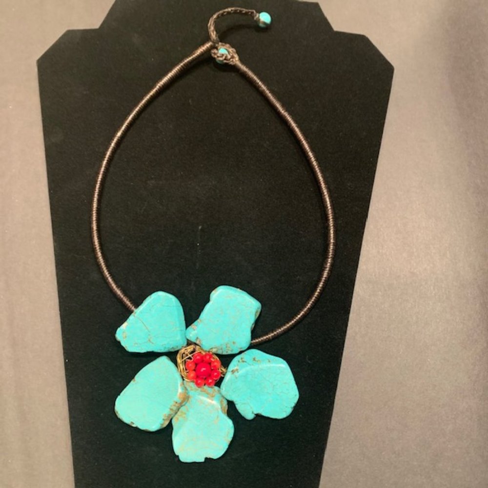 Turquoise Flower Necklace